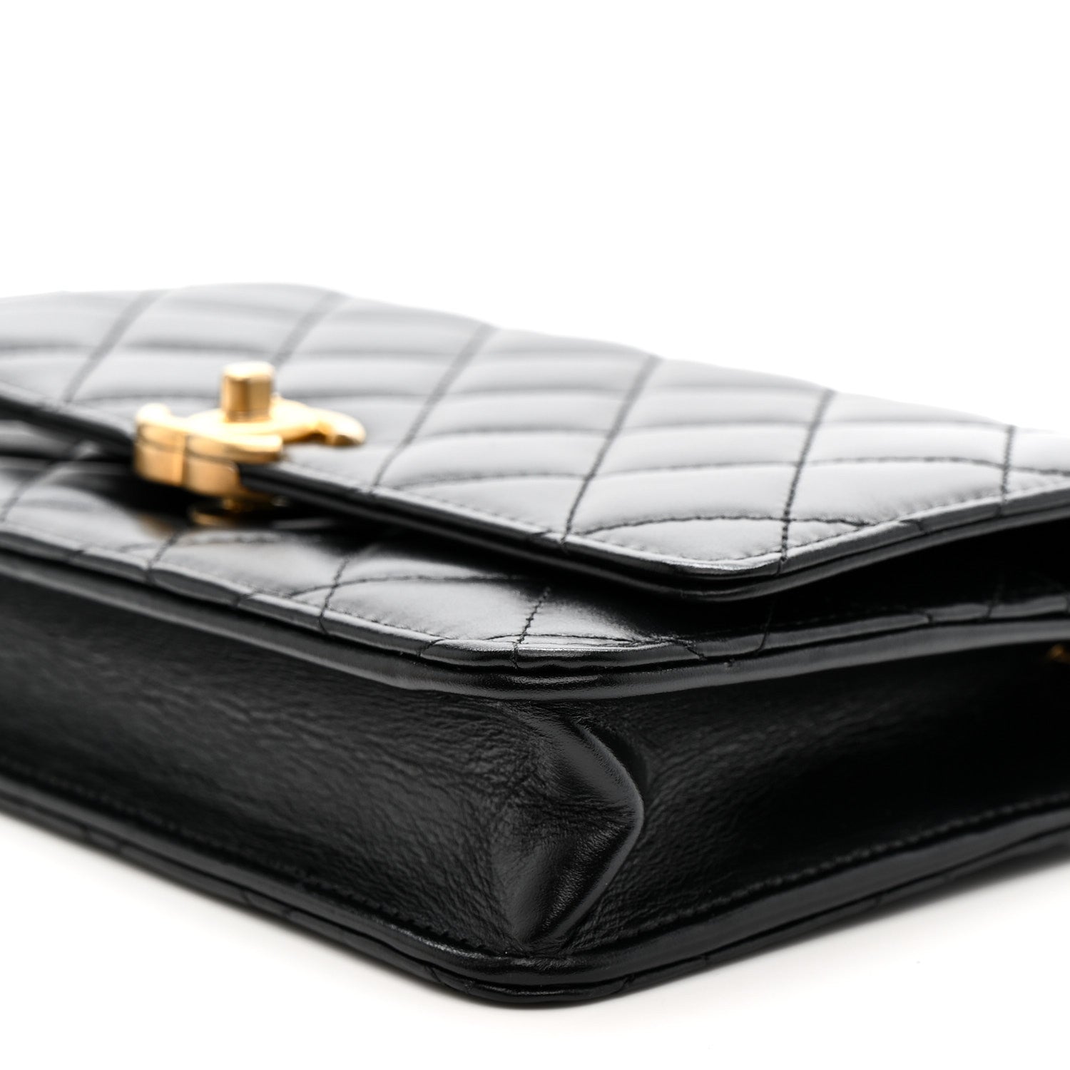 Chanel Calfskin Quilted Perfect Fit Wallet On Chain WOC Black 11 of 12