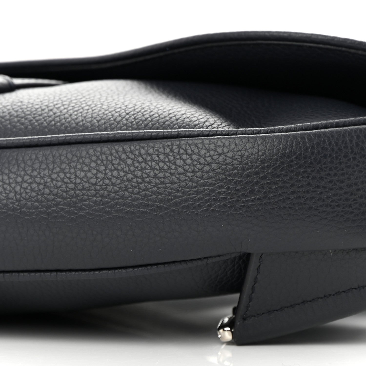 Christian Dior Grained Calfskin Mens Saddle Bag Navy Blue 10 of 11