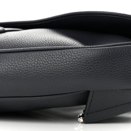 Christian Dior Grained Calfskin Mens Saddle Bag Navy Blue 10 of 11