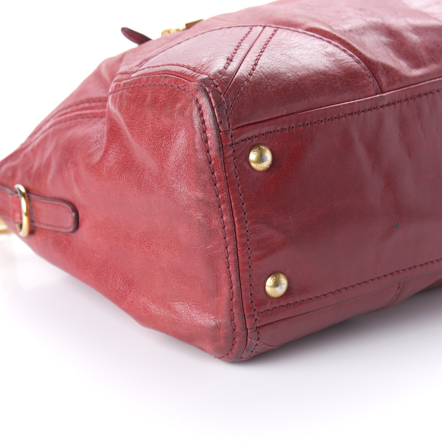 Prada Vitello Shine Shopping Satchel Red 6 of 9