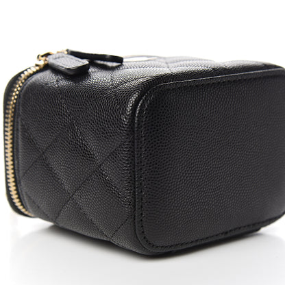 Chanel Caviar Quilted Mini Vanity Case With Chain Black 8 of 10