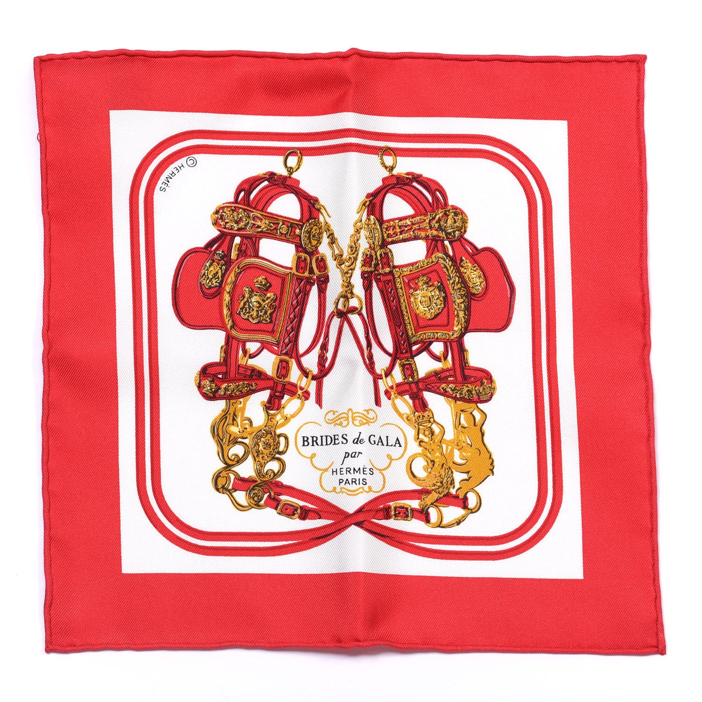 Silk Brides de Gala Nano Scarf 20 Rouge White Or
