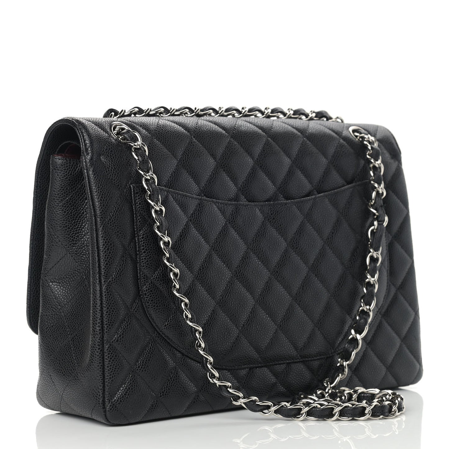 Caviar Quilted Maxi Double Flap Black