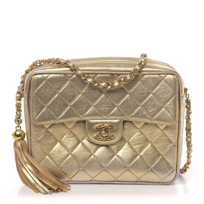Chanel Metallic Lambskin Quilted Camera Case Gold 1 of 25
