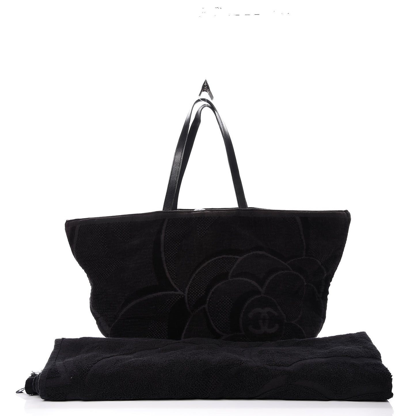 Terry Cotton CC Beach Tote Towel Set Black