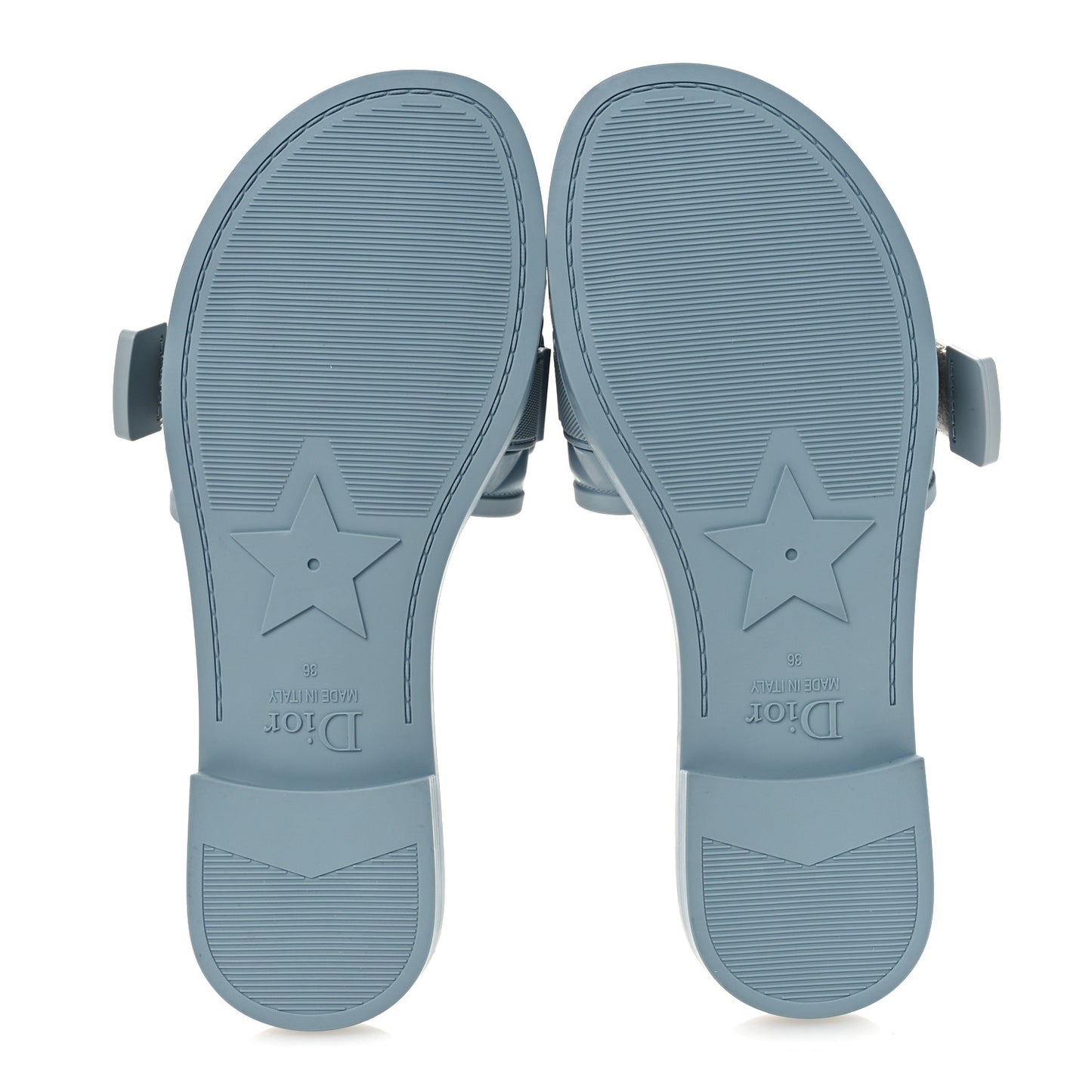Rubber Macrocannage Dio(r)evolution Slide Sandals 36 Bracing Blue