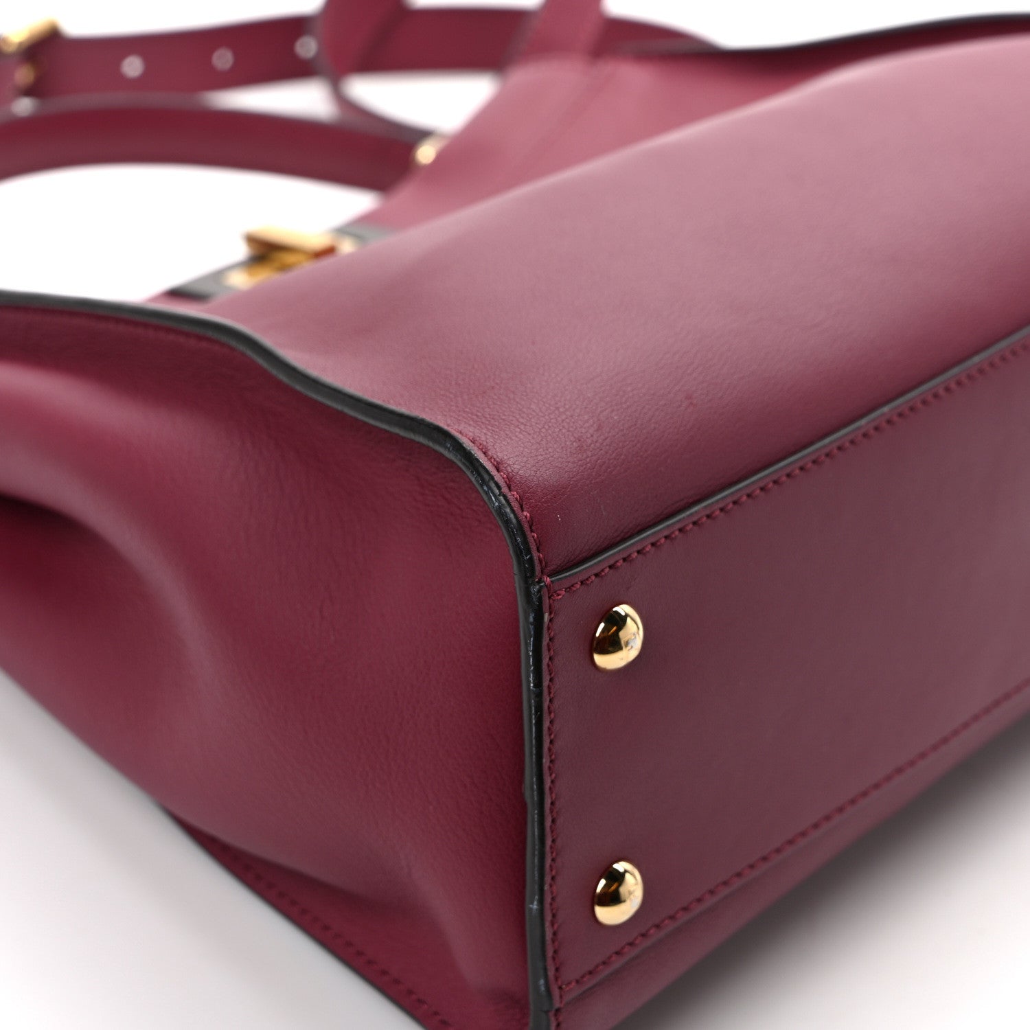 Fendi Vitello Seta Medium Peekaboo Iconic Satchel Magenta 11 of 13
