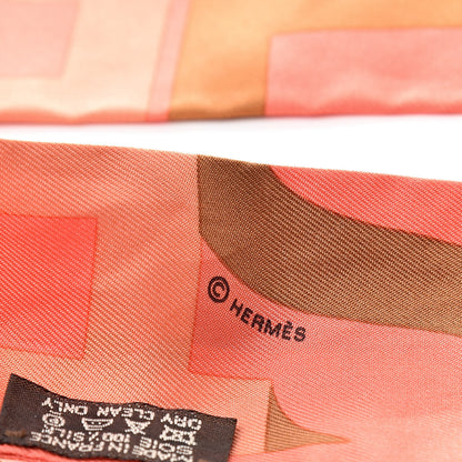 Hermes Silk Capitales Twilly Corail Tilleul Tabac 4 of 6