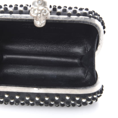 Alexander McQueen Pearl Embellished Calfskin Skull Box Clutch Black 4 of 9