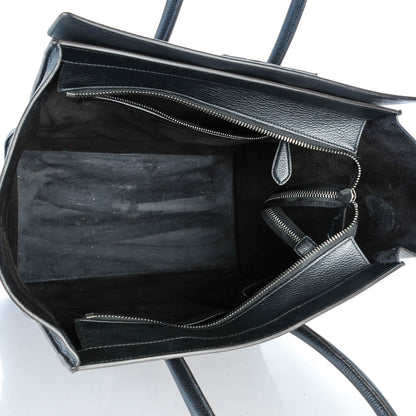 Celine Drummed Calfskin Mini Luggage Black 6 of 8