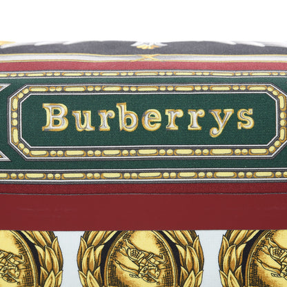 Burberry Canvas Vintage Check Printed Silk Washbag Dark Forest Green Burgundy 9 of 10