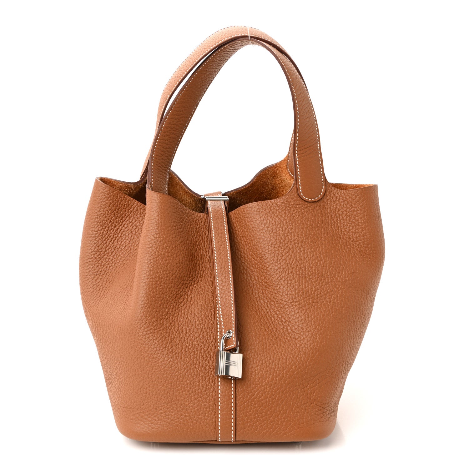 Hermes Taurillon Clemence Picotin Lock 22 MM Gold 1 of 10