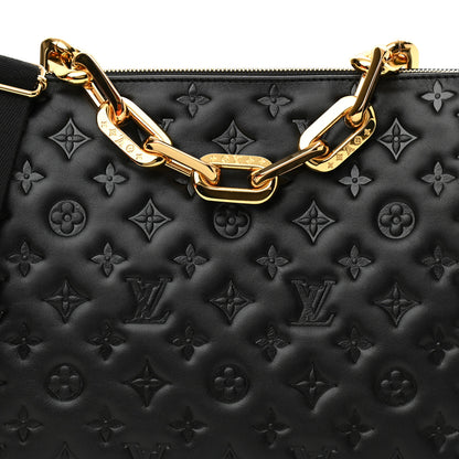 Louis Vuitton Lambskin Embossed Monogram Coussin MM Black 7 of 9