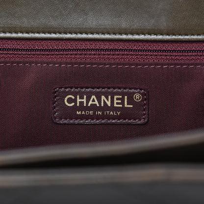 Chanel Calfskin Stitched Shopping Tote Green 8 of 13
