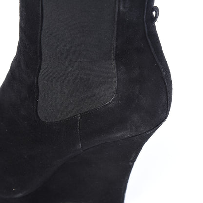 Gucci Suede Ankle Wedge Booties 37 Black 13 of 13