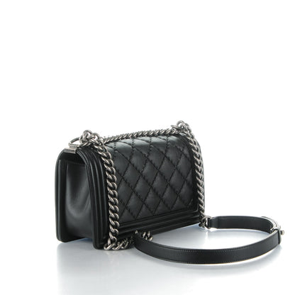 Chanel Calfskin Double Stitch Medium Boy Flap Black 3 of 8