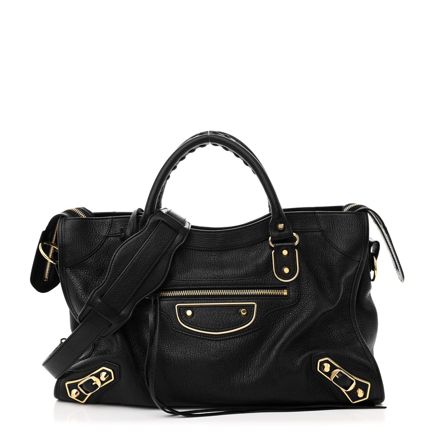 Chevre Gold Metallic Edge Hardware City Black
