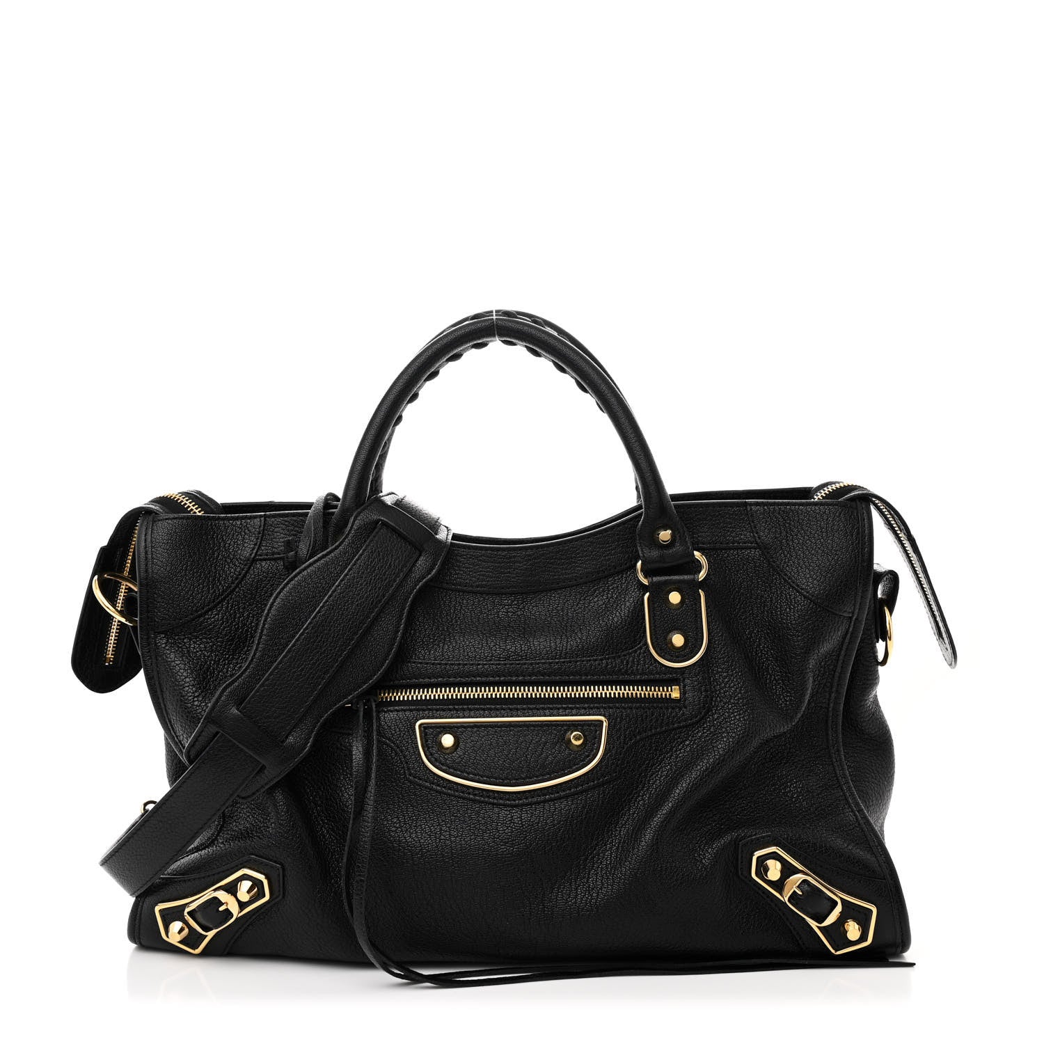 Balenciaga Chevre Gold Metallic Edge Hardware City Black 1 of 11