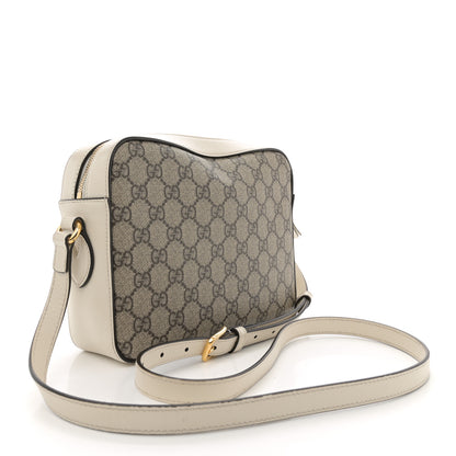 Gucci GG Supreme Monogram Small Horsebit 1955 Shoulder Bag Beige Mystic White 3 of 13