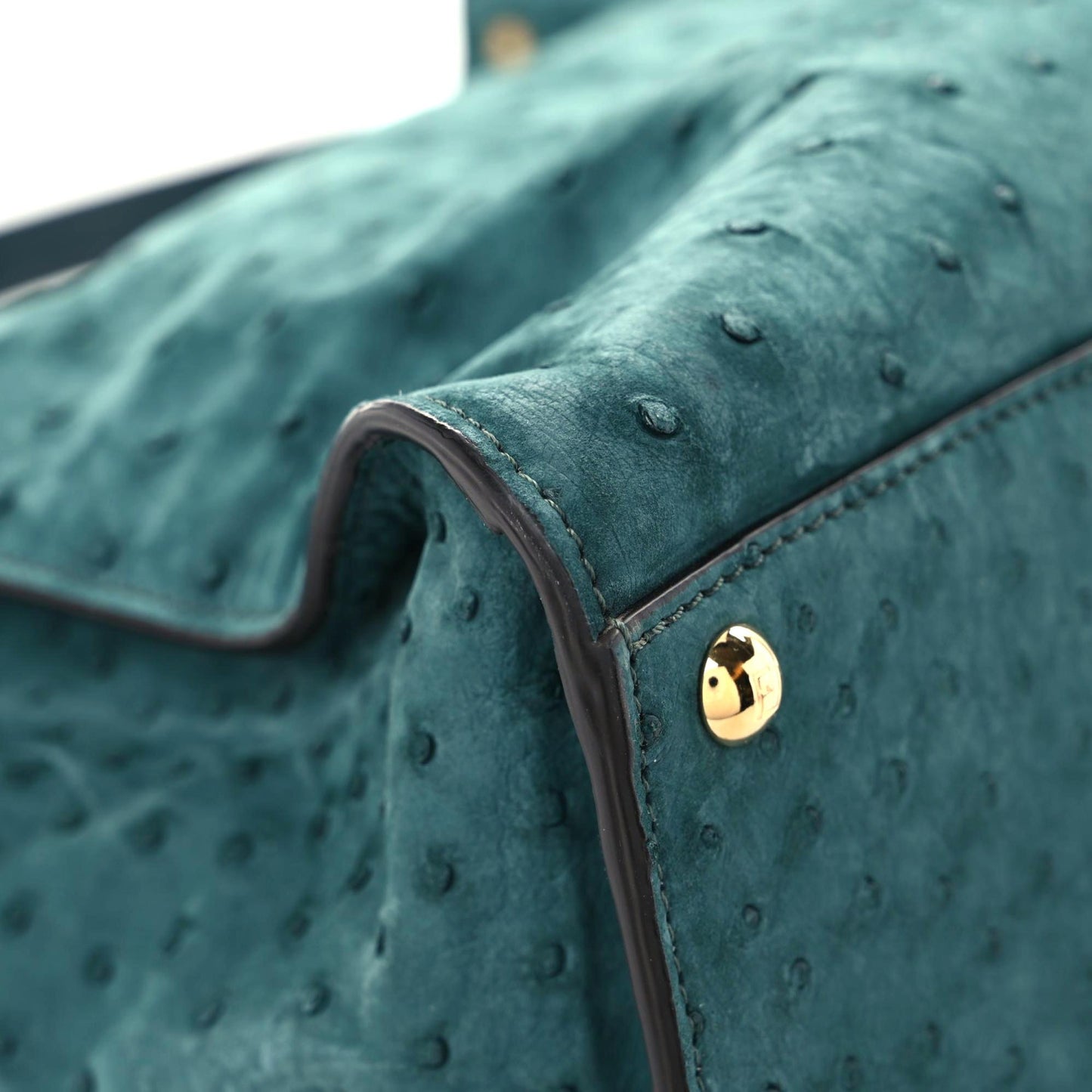 Ostrich Shiny Nappa Large Peekaboo X-Lite Green