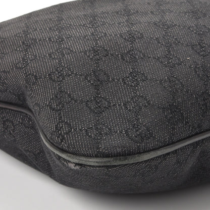 Gucci Denim Monogram Medium New Britt Hobo Black 8 of 10
