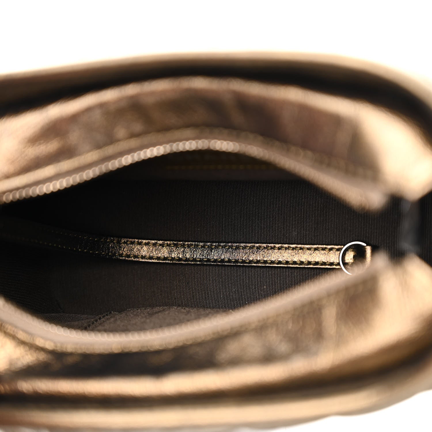 Chanel Metallic Calfskin Chevron Quilted Small Gabrielle Hobo Gold 5 of 11