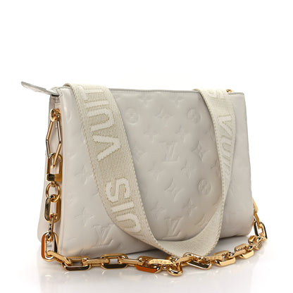 Louis Vuitton Lambskin Embossed Monogram Coussin PM Beige Cream 3 of 9