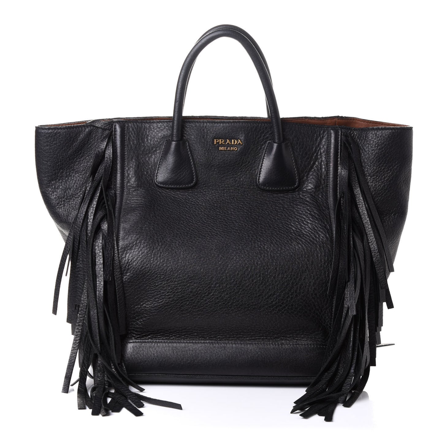 Cervo Deerskin Fringe Tote Black