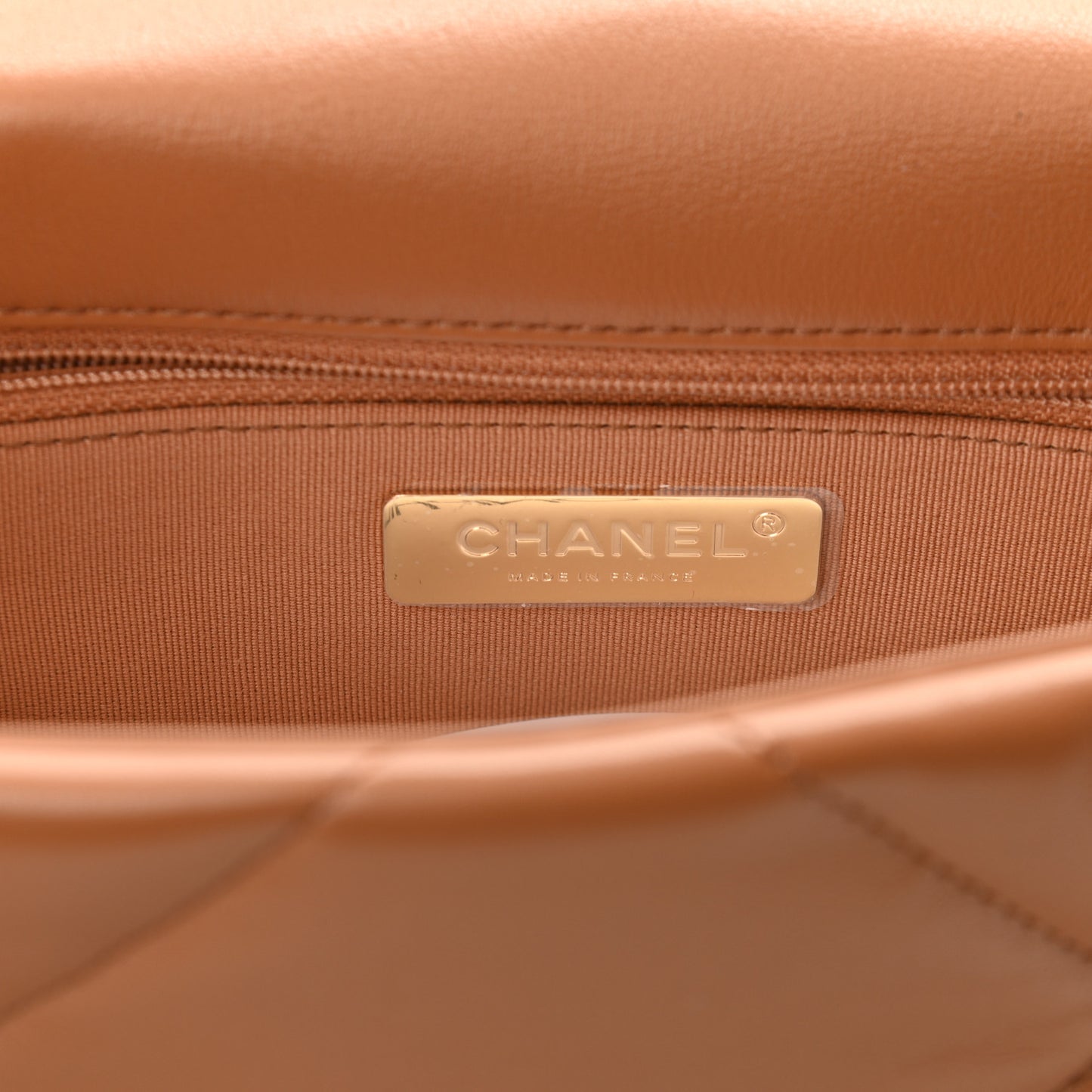 Lambskin Quilted Medium Chanel 19 Flap Brown