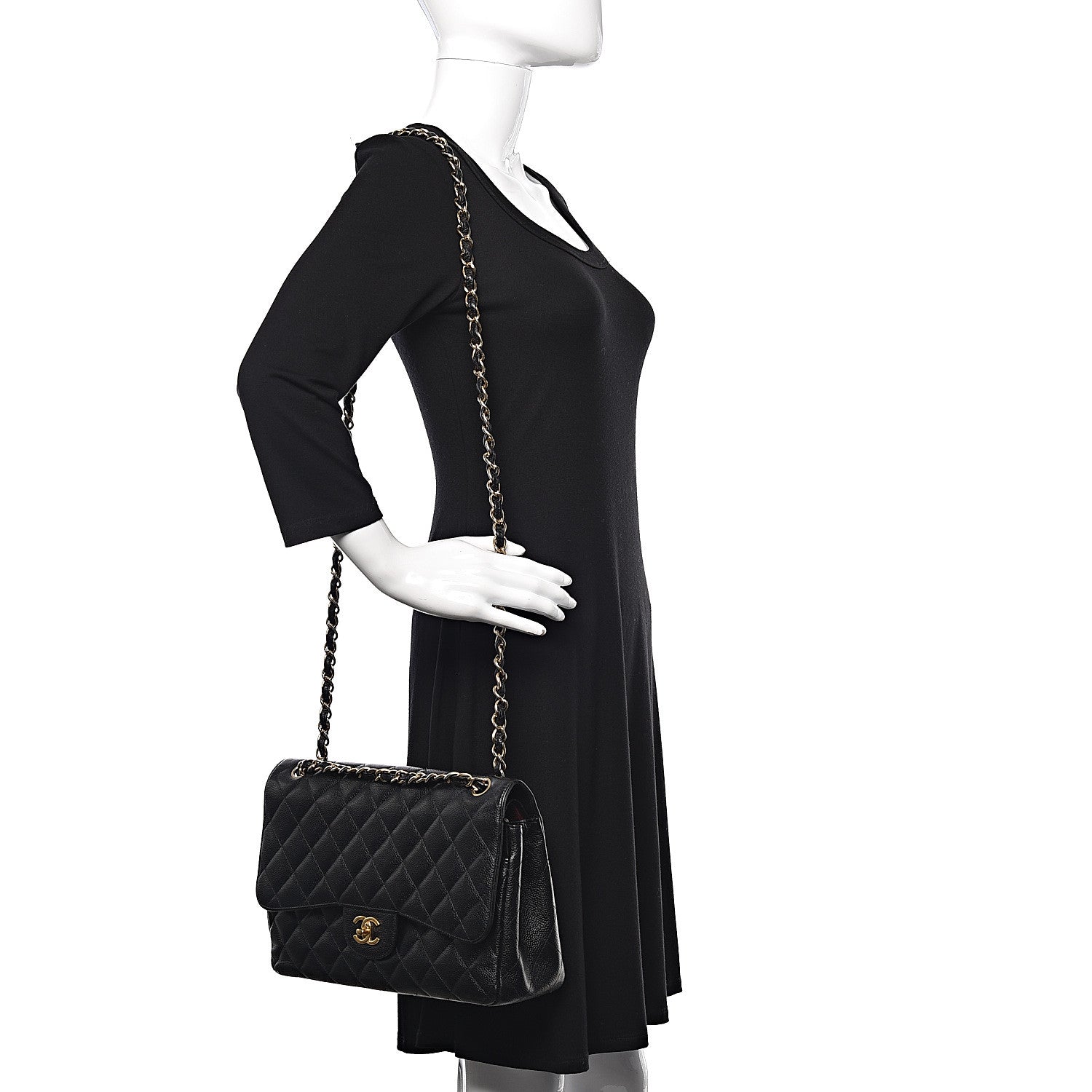 Chanel Caviar Quilted Jumbo Double Flap Black 2 of 24