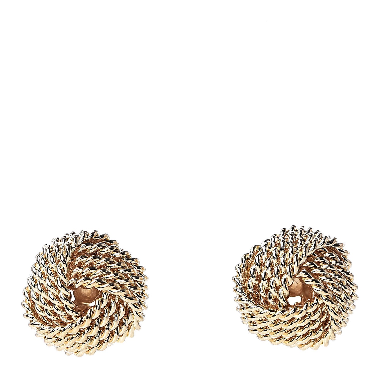 18K Yellow Gold Twist Knot Earrings