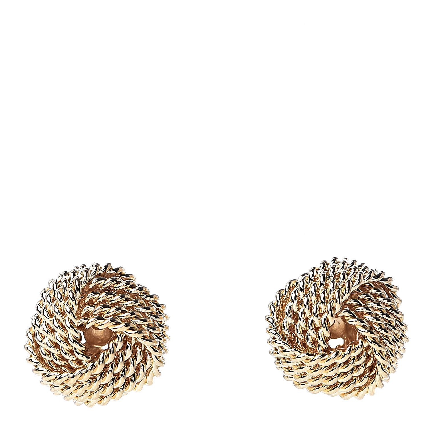 Tiffany 18K Yellow Gold Twist Knot Earrings 1 of 4