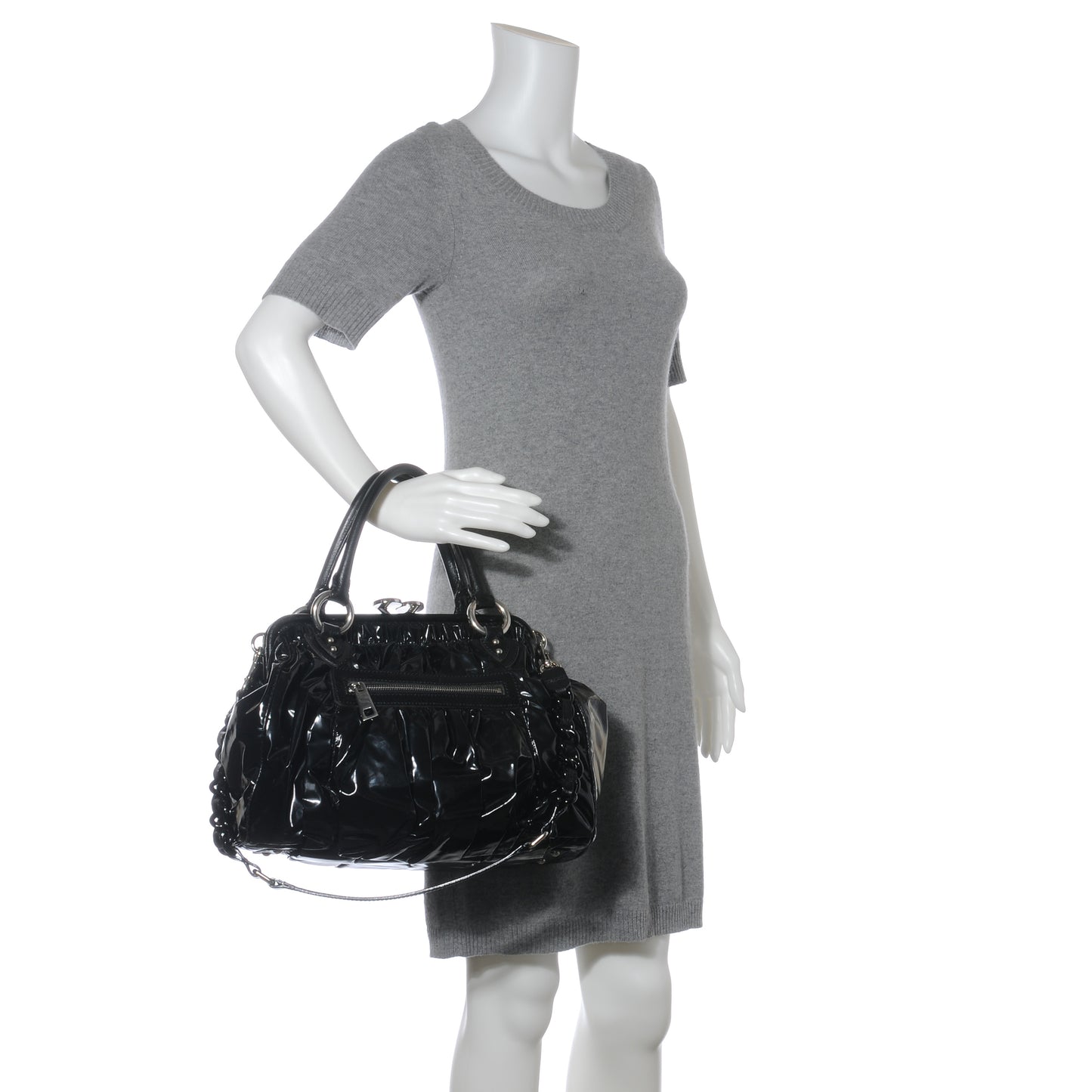 Vinyl and Leather Parachute Stam Black