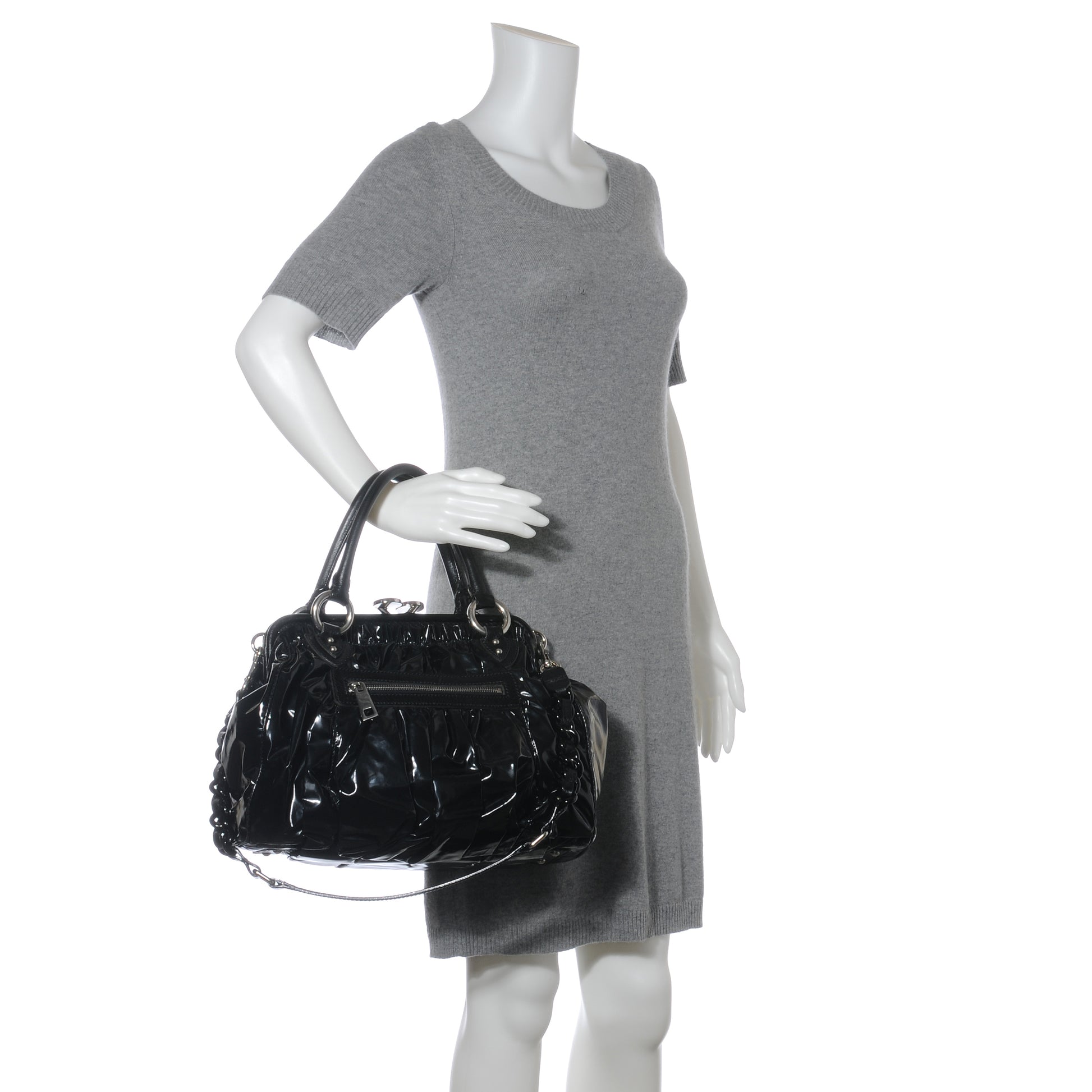Marc Jacobs Vinyl and Leather Parachute Stam Black 2 of 7