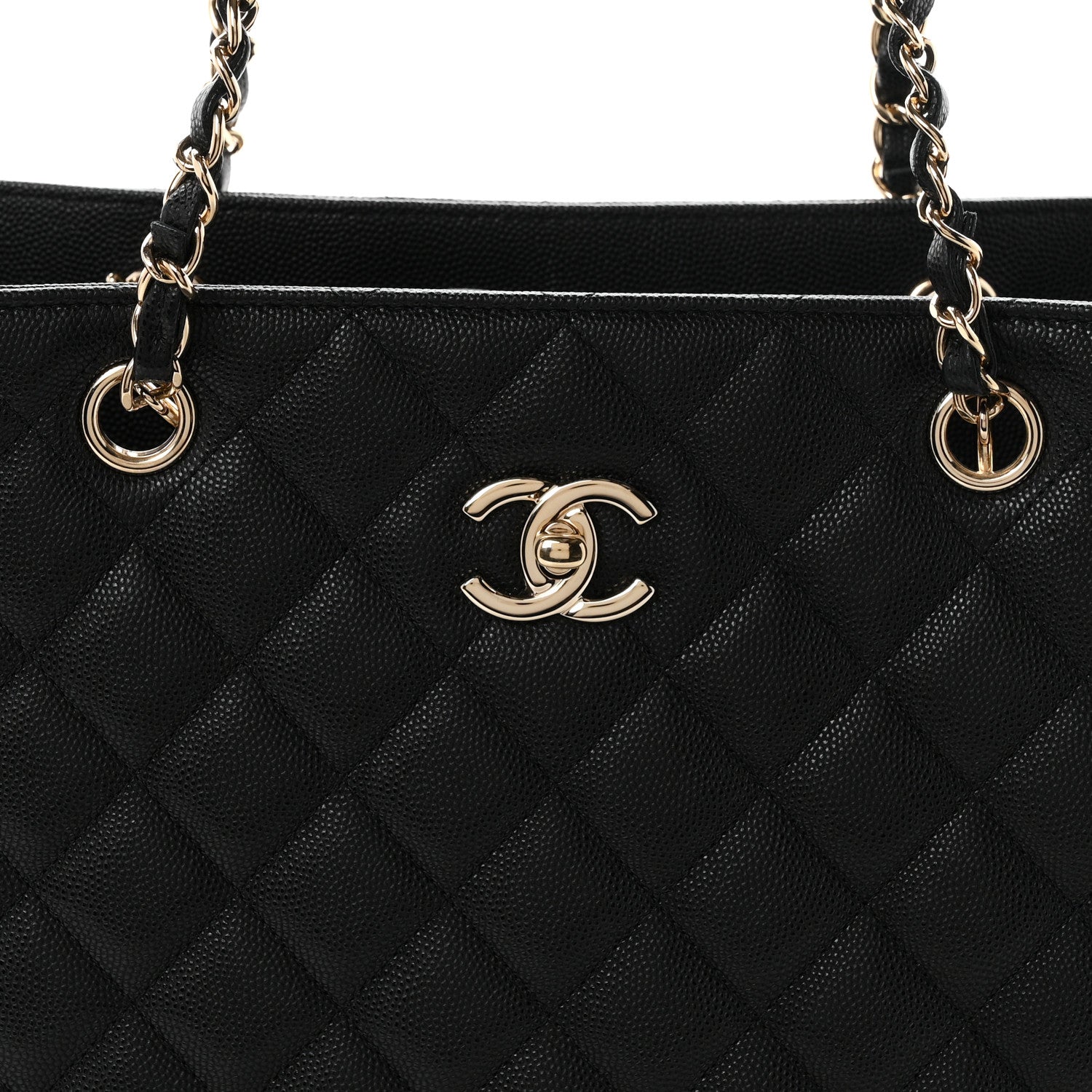 Chanel Caviar Quilted Small Shopping Tote Black 7 of 9
