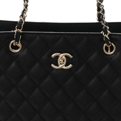 Chanel Caviar Quilted Small Shopping Tote Black 7 of 9
