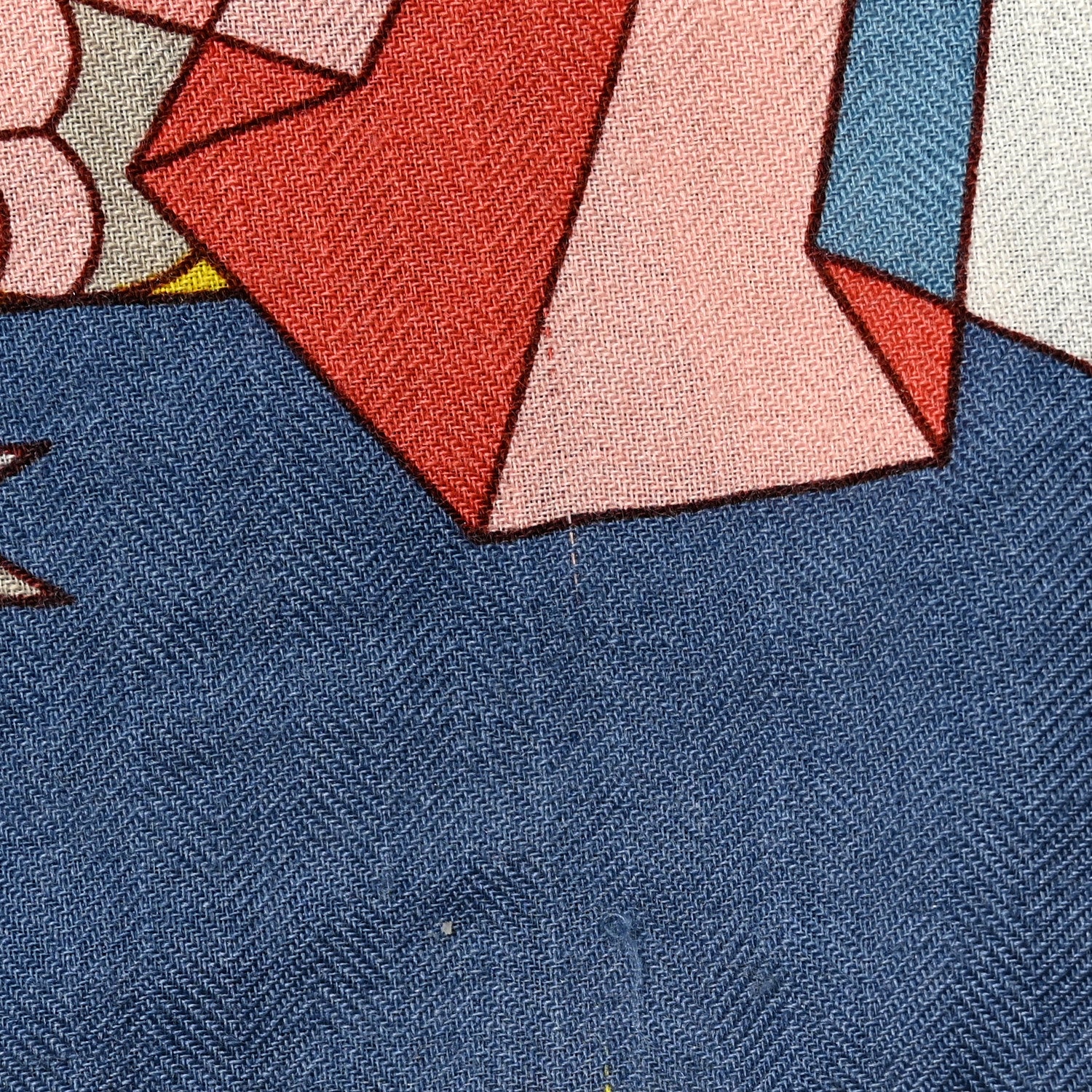 Hermes Cashmere Silk L'Ombrelle Magique Shawl 140 Bleu Jean Vieux Rose 6 of 13
