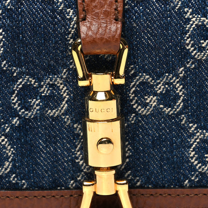 Gucci New Denim GG Monogram Jackie 1961 Card Case Blue Tea Cuir 9 of 10
