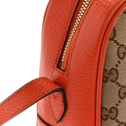 Gucci Monogram Dollar Calfskin Mini Bree Messenger Bag Beige Ebony Sun Orange 12 of 13
