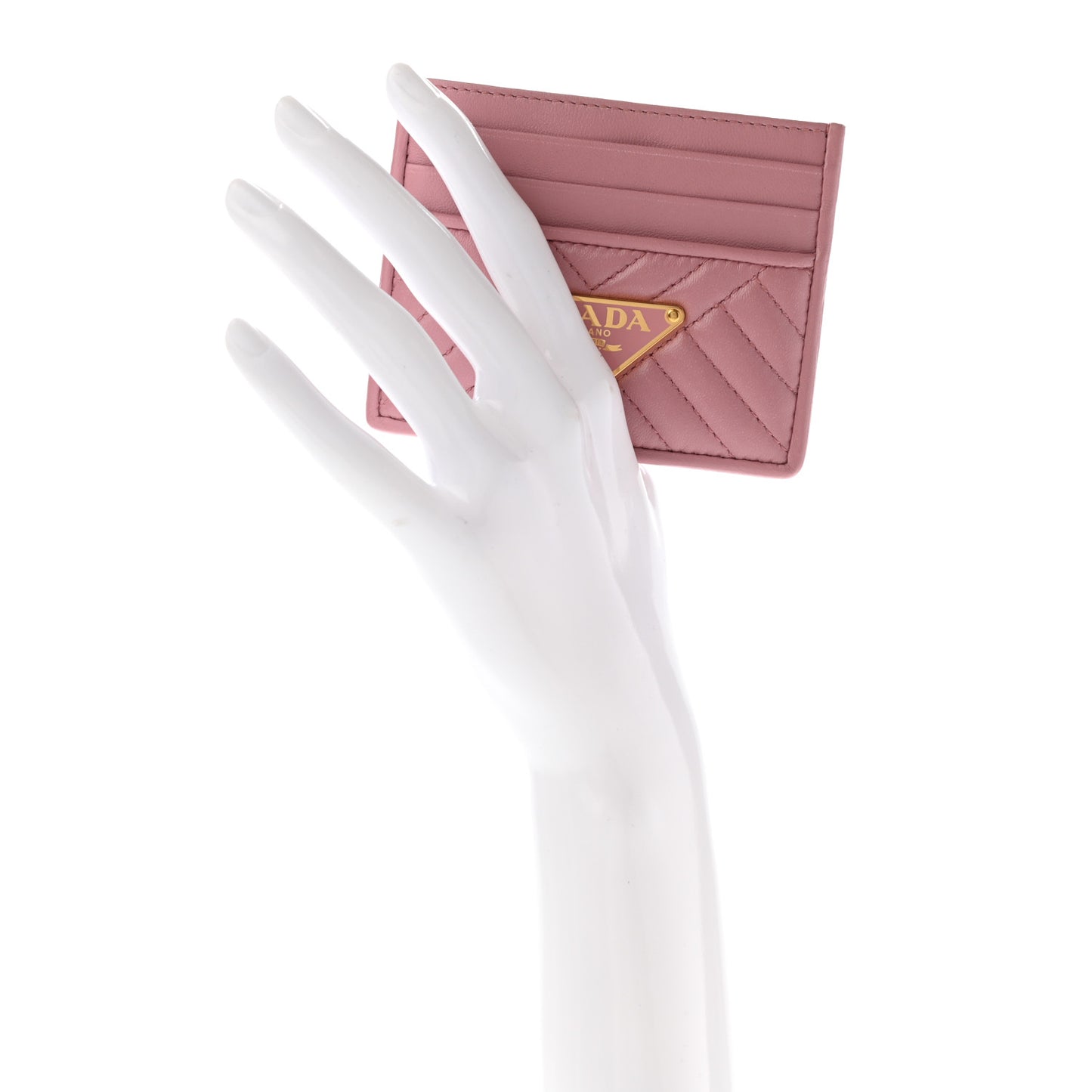 Nappa Impunture Logo Card Holder Rosa