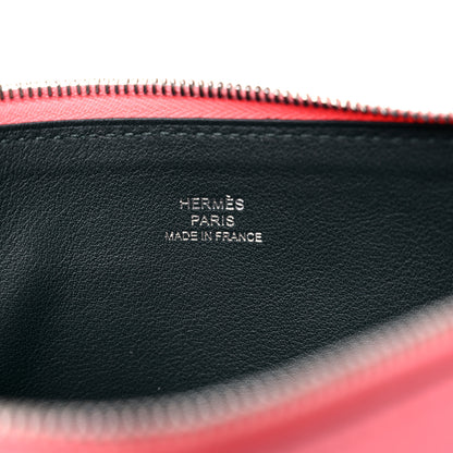 Hermes Evercolor Atout Pouch Rose Azalee Vert Cypress 6 of 11