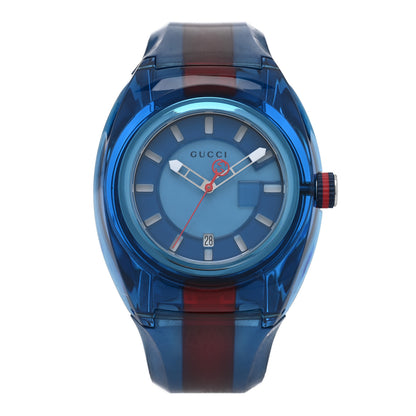 Gucci Stainless Steel Rubber 46mm Sync Web Quartz Watch Blue 1 of 5