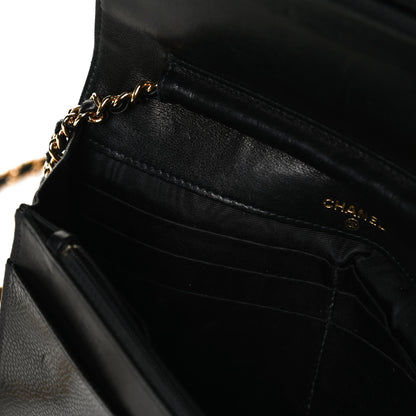 Chanel Caviar Timeless CC Wallet On Chain WOC Black 13 of 15