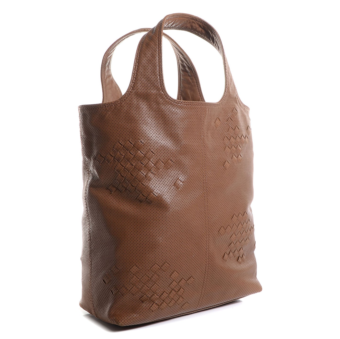 Nappa Intrecciato Perforated Regent Tote Noce