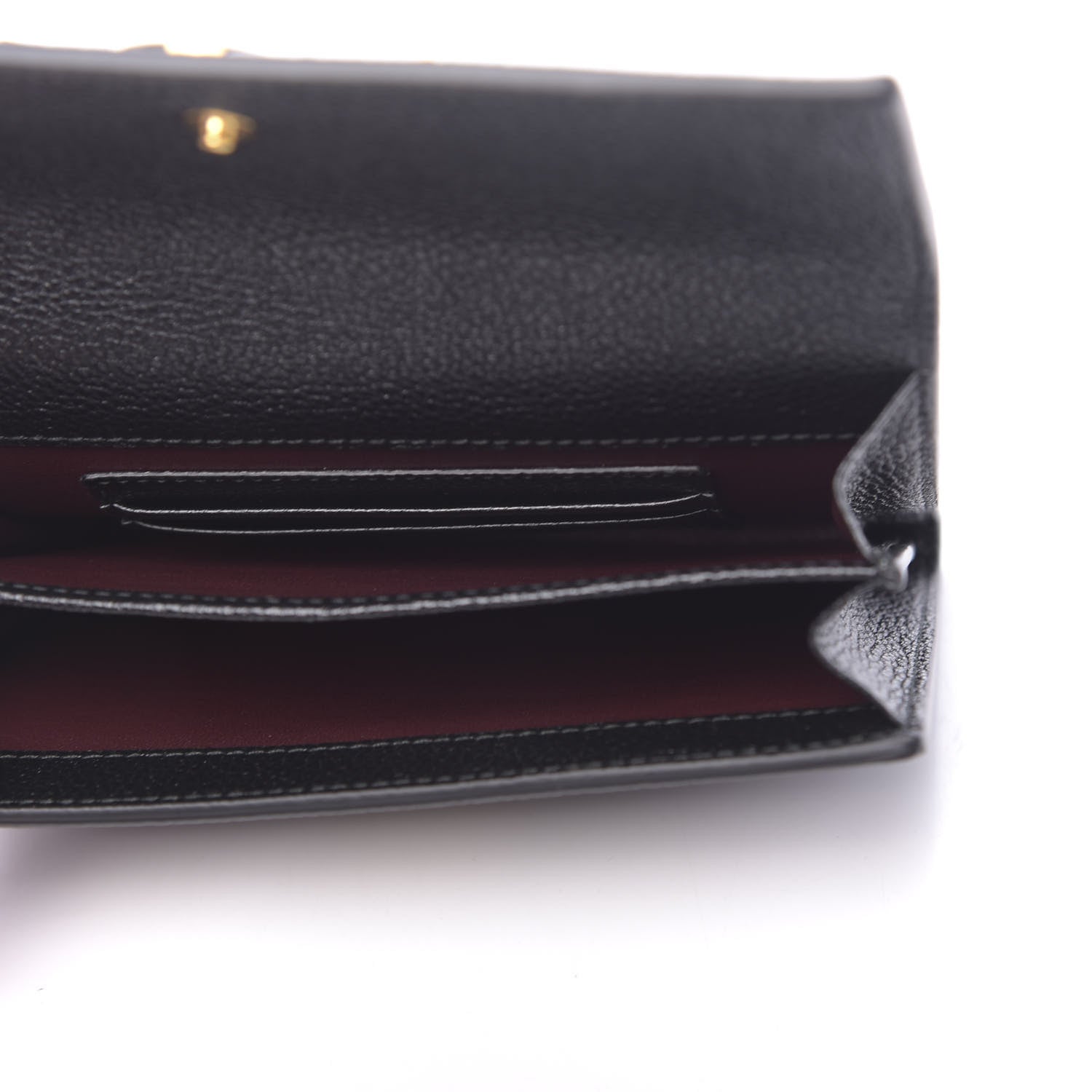 Gucci Grainy Calfskin Zumi Flap Card Case Black 5 of 10