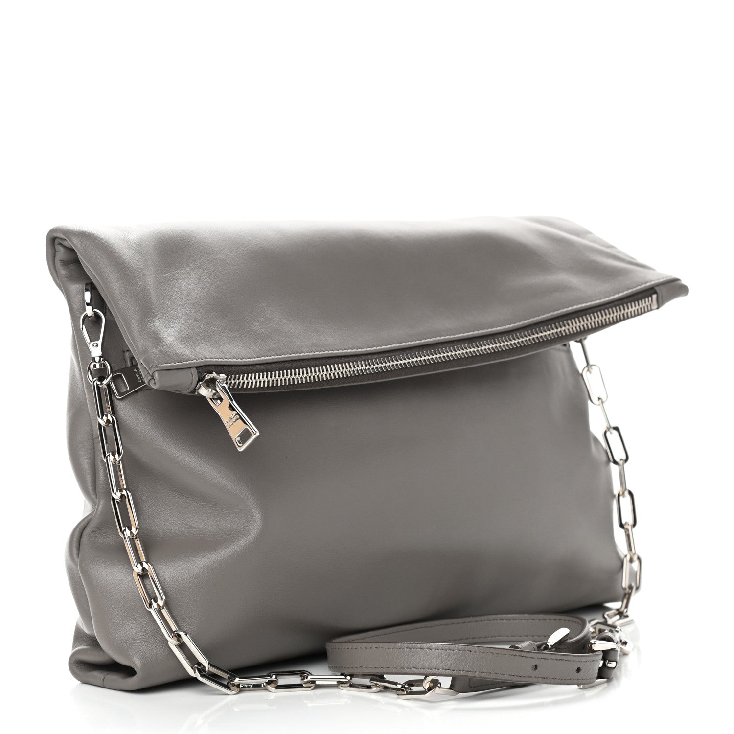 Prada Vitello Soft Zip Chain Flap Marmo 3 of 11