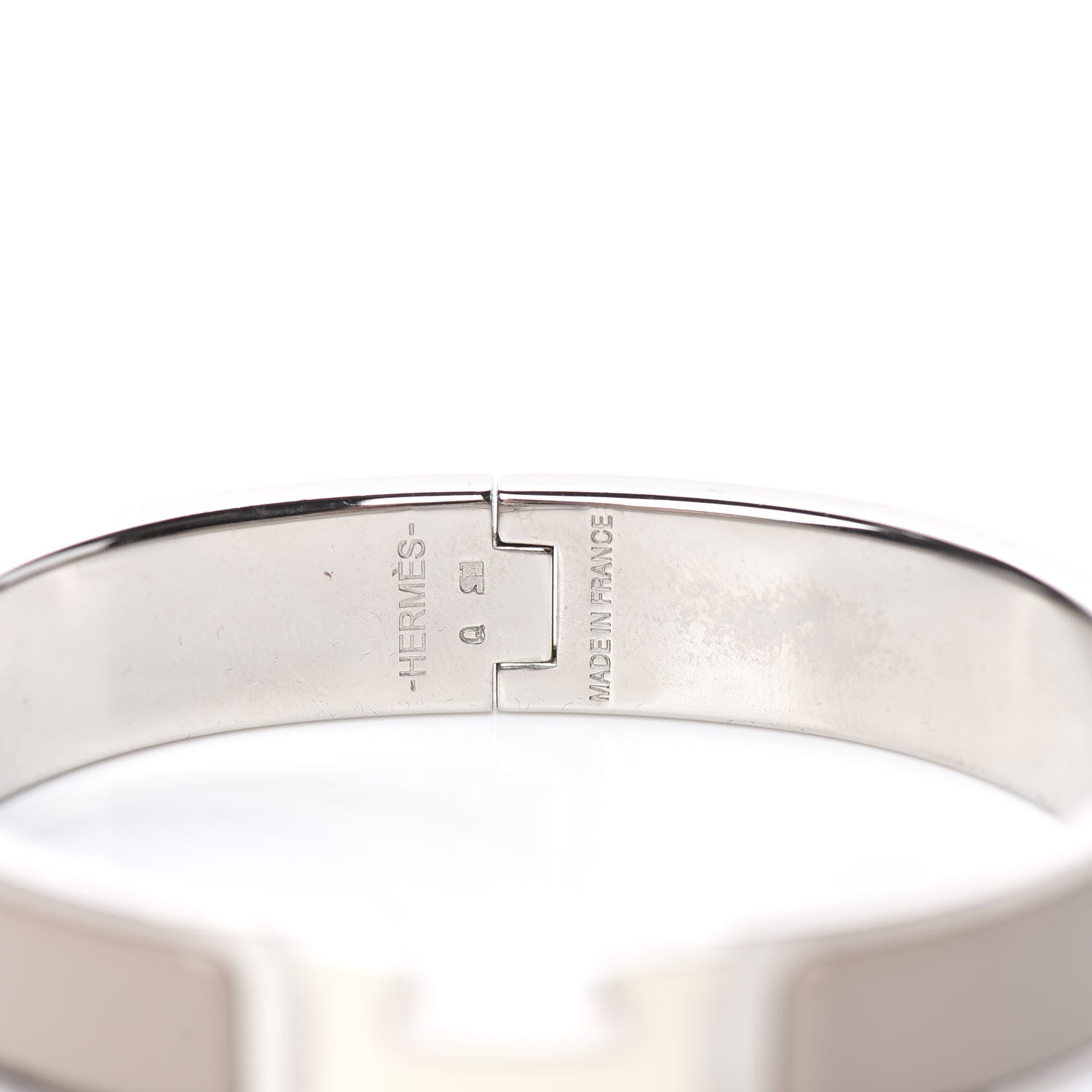 Hermes Enamel Narrow Clic Clac H Bracelet PM Blanc Marron Glace 3 of 3