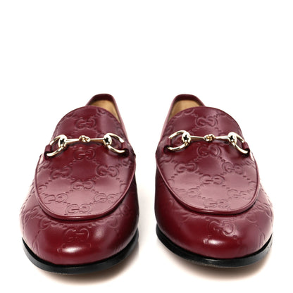 Gucci Guccissima Womens Jordaan Loafers 37.5 Rosso Ancora 3 of 11