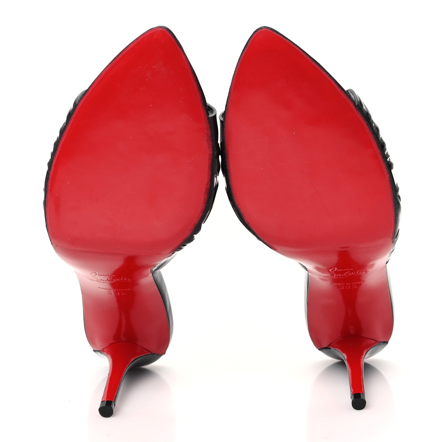 Christian Louboutin Nappa PVC Apostropha Petunia 80 Mules 39.5 Black 6 of 9