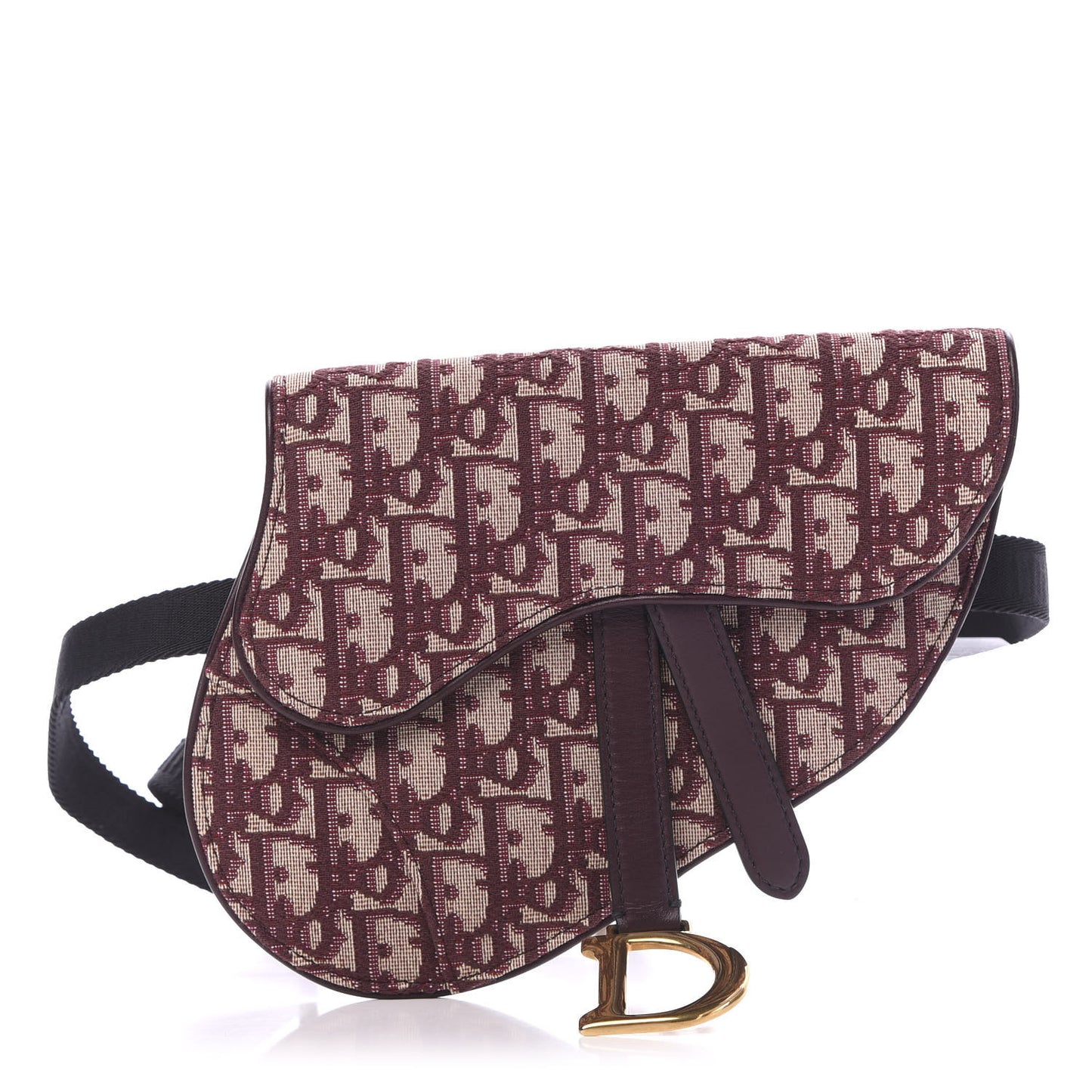 Oblique Saddle Belt Bag Bordeaux